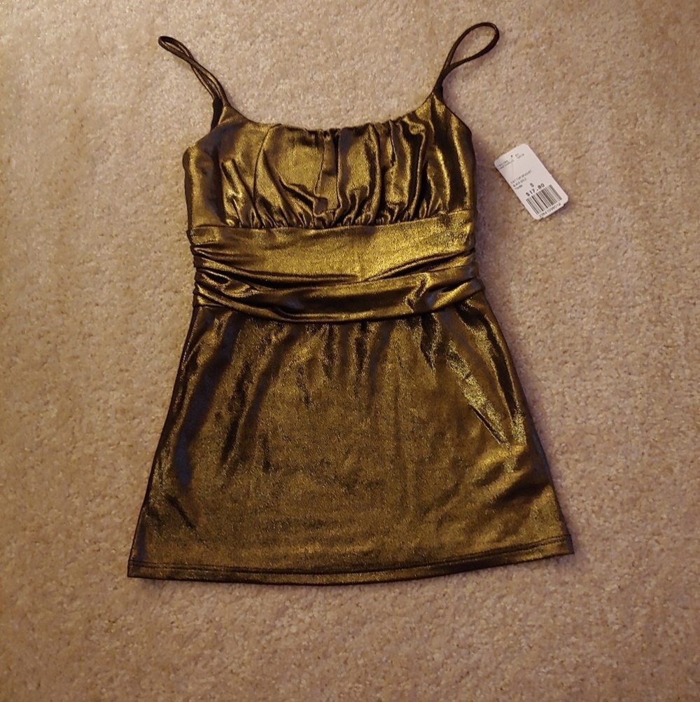 Nwt Forever 21 gold sparkly tank top
